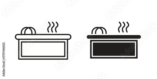 Jacuzzi icons set. Simple line vector illustration