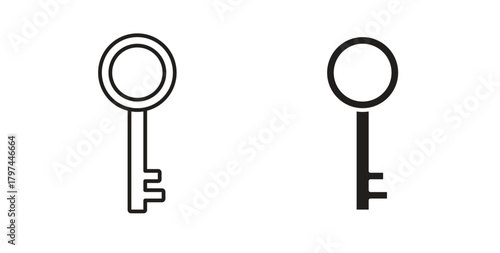 key icons set. Simple line vector illustration