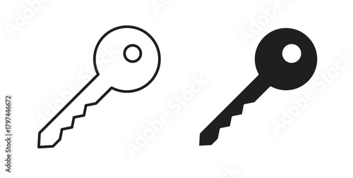 key icons set. Simple line vector illustration