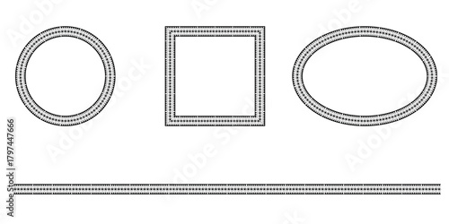 Set  vector frames from ornament. For Ideal  label designs. Vector illustration. Set of different from geometric shapes  from the ornament on a white background.

