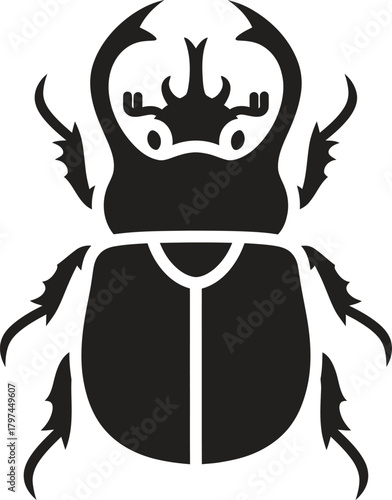 Black beetle vector illustration insect drawing scarab beetle graphic art eps silhouette