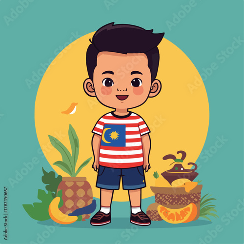 Malaysian uncle vector illustration