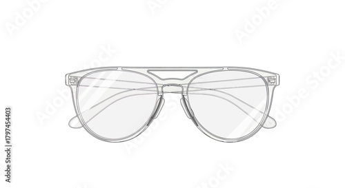 Transparent Aviator-Style Glasses with Clear Frames and Lenses.