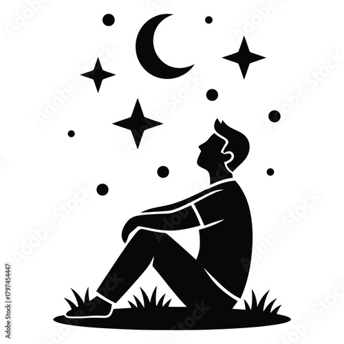 A fitting title name for this image is Night Contemplation.