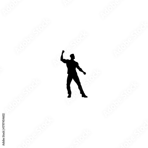 Black silhouette of an Actor in a dramatic pose 