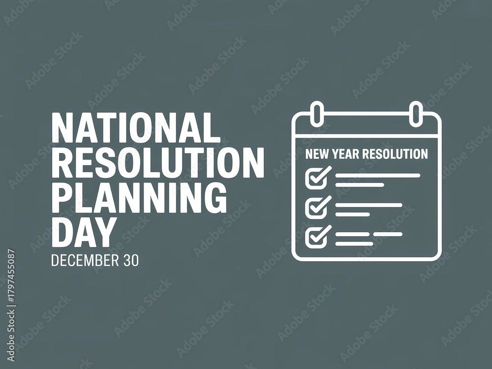 Obraz premium National resolution planning day celebrated with a checklist on a calendar icon