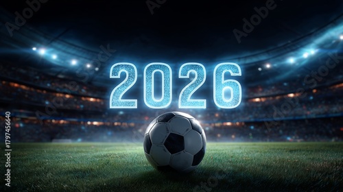 Wallpaper Mural Exciting soccer match anticipation for 2026 world cup in stadium nighttime dynamic atmosphere Torontodigital.ca