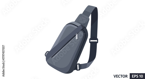 Stylish dark grey sling bag a modern chest bag with adjustable shoulder strap for travel and daily use.
