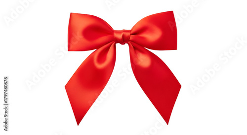 Red Satin Ribbon Bow Isolated on Black Background red bow
