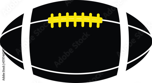Black american football vector illustration sports equipment design eps silhouette