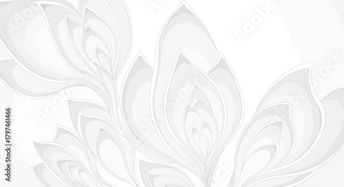 Elegant floral background in subtle white tones for a modern and sophisticated design, perfect for stationery, invitations, or website headers