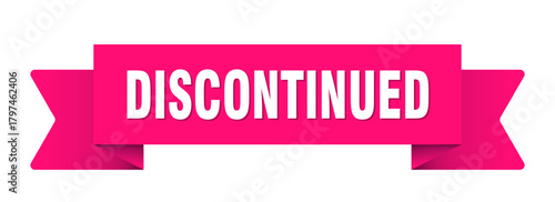 discontinued ribbon isolated on transparent background. discontinued ribbon