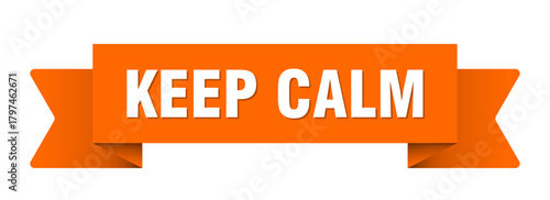 keep calm ribbon isolated on transparent background. keep calm ribbon