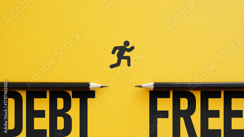 Cuadro en lienzo Debt free meaning solving of business consumer burden, financial borrow or mortgage