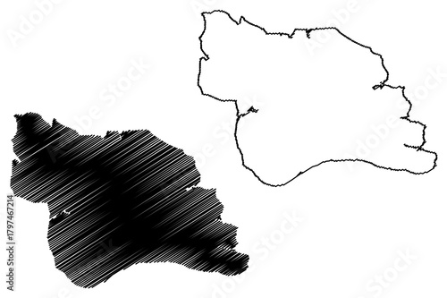 Bylot island (Canada, North America, Canadian Arctic Archipelago) map vector illustration, scribble sketch Bylot map