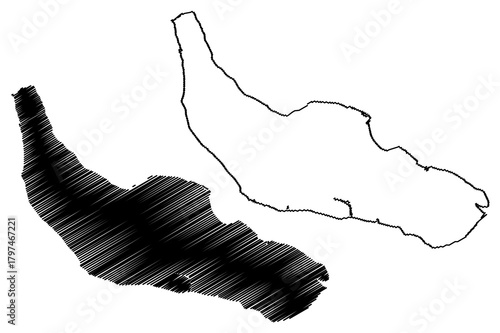 Cangshan island (People's Republic of China, PRC) map vector illustration, scribble sketch Cangshan map
