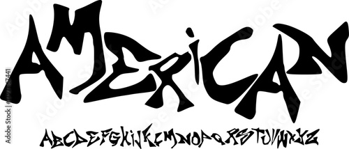 American Graffiti Font – Abstract Alphabet Typeface, Bold Artistic Font Style with Expressive Meaning for Creative Design and Branding