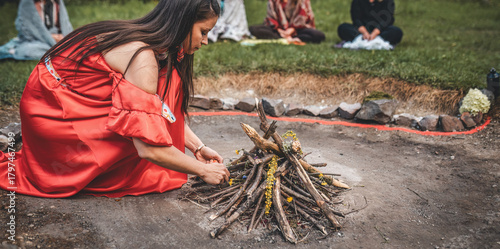 fire ready for the evening ceremony.