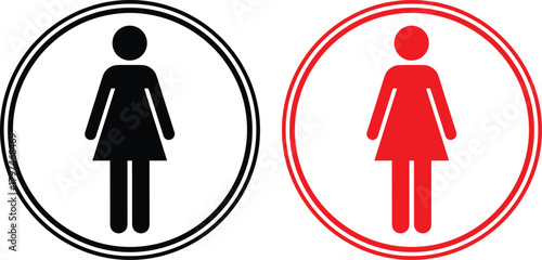 Woman Restroom Icon Vector Female Gender Sign, Public Bathroom Symbol, Lavatory, Navigation, Silhouette, and Modern Graphic Illustration