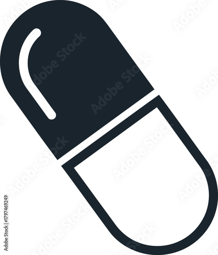 Capsule pill medication drug medicine pharmacy healthcare treatment remedy eps silhouette