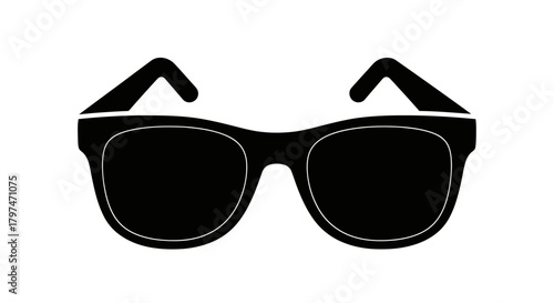 Classic Black Sunglasses Silhouette Icon.