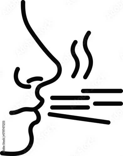 Coughing sneezing flu symptoms allergy health concept vector graphic eps silhouette