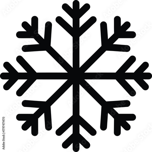 Snowflake icon vector graphic winter snow crystal frost design element eps silhouette