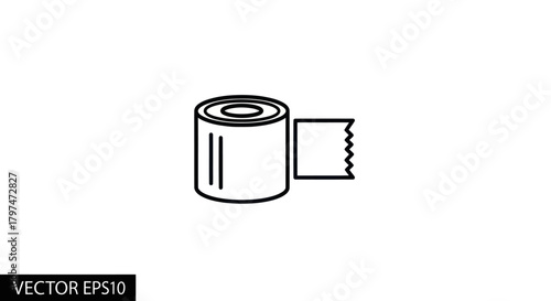 Simple Black and White Medical Adhesive Bandage Roll.