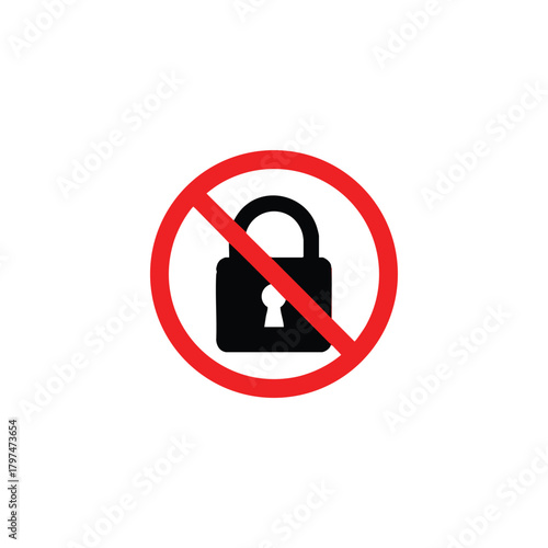 No Access Forbidden Security Lock Icon Prohibition Symbol