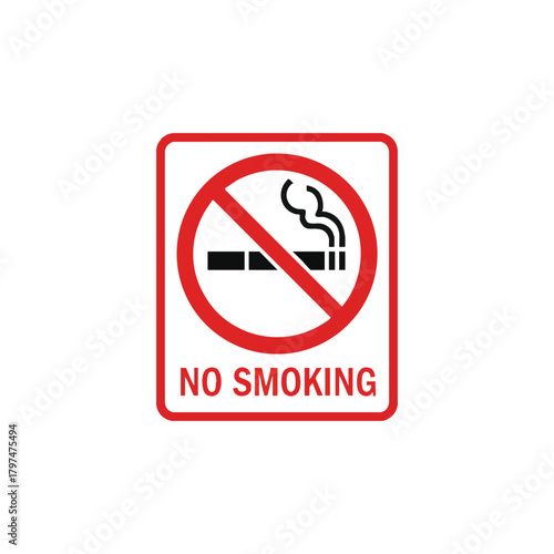 No Smoking Sign Indicating Restricted Area and Health Awareness