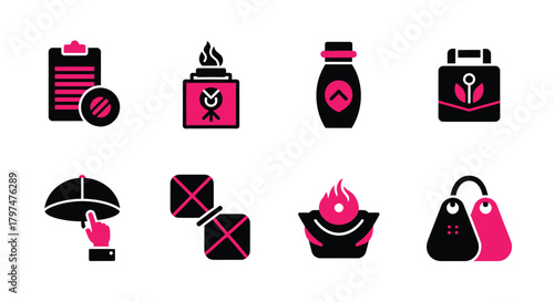 Modern Duotone Commerce Warning Lifestyle Icon Set