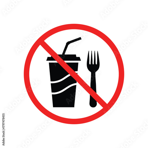 No food and drink allowed sign isolated on white background