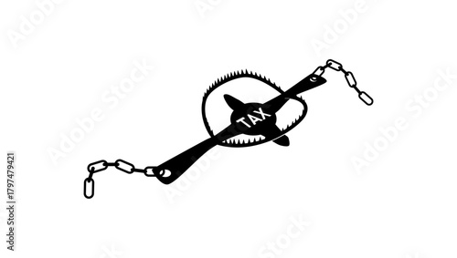 tax penalty, black isolated silhouette