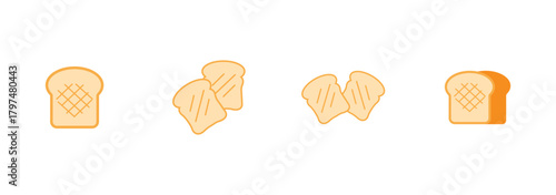 Icon of a slice of bread for a sandwich. Sliced piece of bread. Bread for toaster.