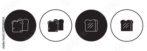 Toast bread, Sliced bread vector icon in line style design for website design, app, UI, isolated on white background. Editable stroke. EPS 10 vector illustration.
