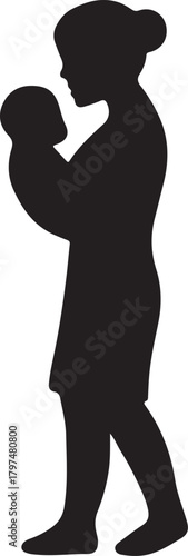 Mother Holding Baby Silhouette