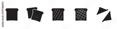 Icon of a slice of bread for a sandwich. Sliced piece of bread. Bread for toaster.