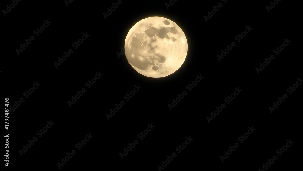 Fototapeta premium telephoto. Super moon glowing in the night sky, revealing detailed lunar beauty. STEM education sheets, lab safety posters, designed for STEM education and laboratory safety posters.
