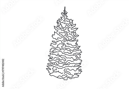  tree line icon vector .tree sign. isolated contour symbol black illustration. line drawing. Editable stroke. 