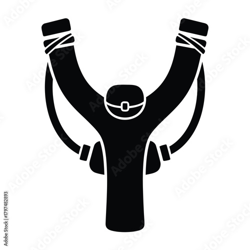 Black slingshot with pouch weapon projectile