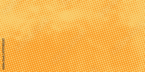 abstract yellow background with circular shapes and halftone composition. Subtle pattern. Digital polka. Dots gradation.
