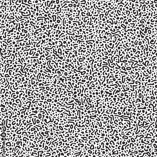 Black and White Abstract Random Turing Pattern.