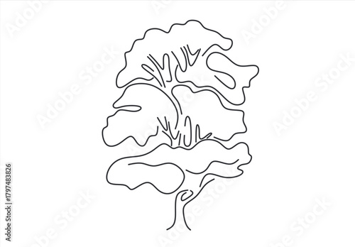  tree line icon vector .tree sign. isolated contour symbol black illustration. line drawing. Editable stroke. 