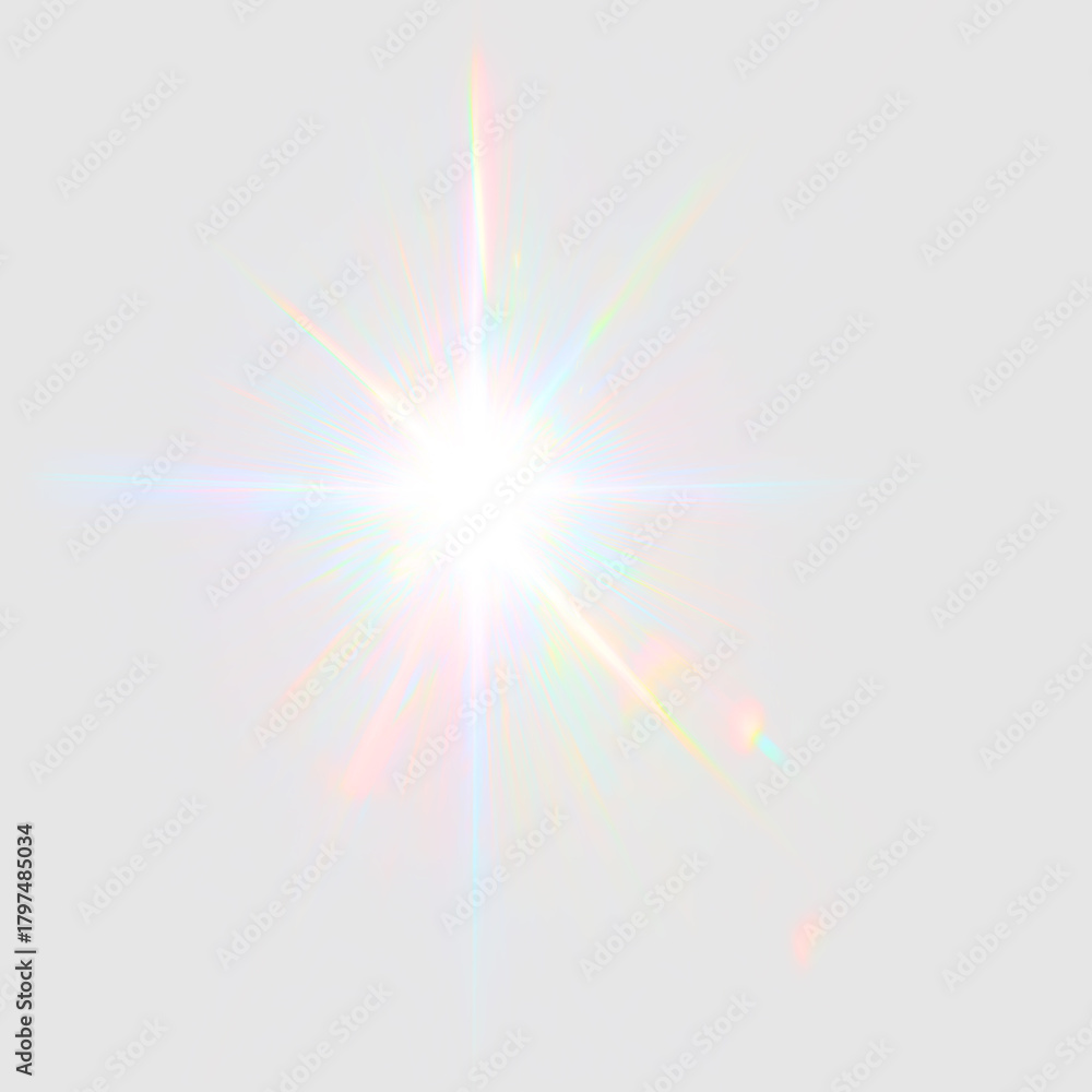 Obraz premium Glow light effect stars bursts with sparkles isolated on white background. sun flare. Easy to add lens flare effects for overlay. Abstract sun burst, digital flare