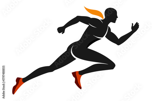silhouette of a man running