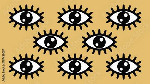 Unique eye pattern background for captivating designs, adding a touch of mystery and intrigue to your creative projects for a bold, modern statement