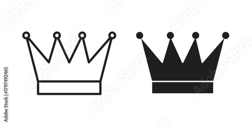 Crown icon in line design. Simple icon vector