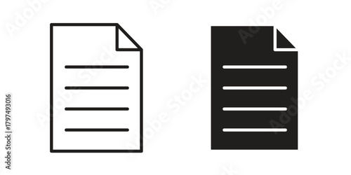 Document icon in line design. Simple icon vector