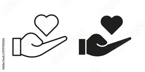 Donate icon in line design. Simple icon vector
