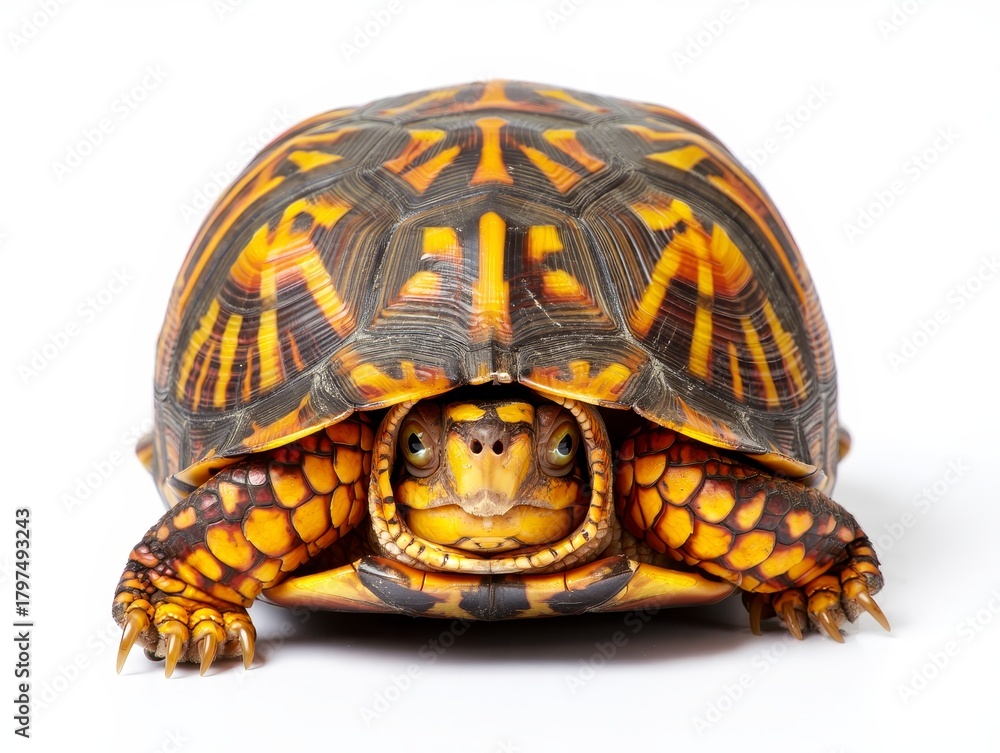 Obraz premium Ornate Box Turtle Close-Up - Detailed Shell and Face